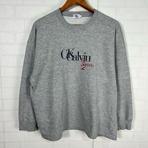 Calvin Klein Mens Crewneck Sweatshirt Size Large Vintage Made In Usa Cotton